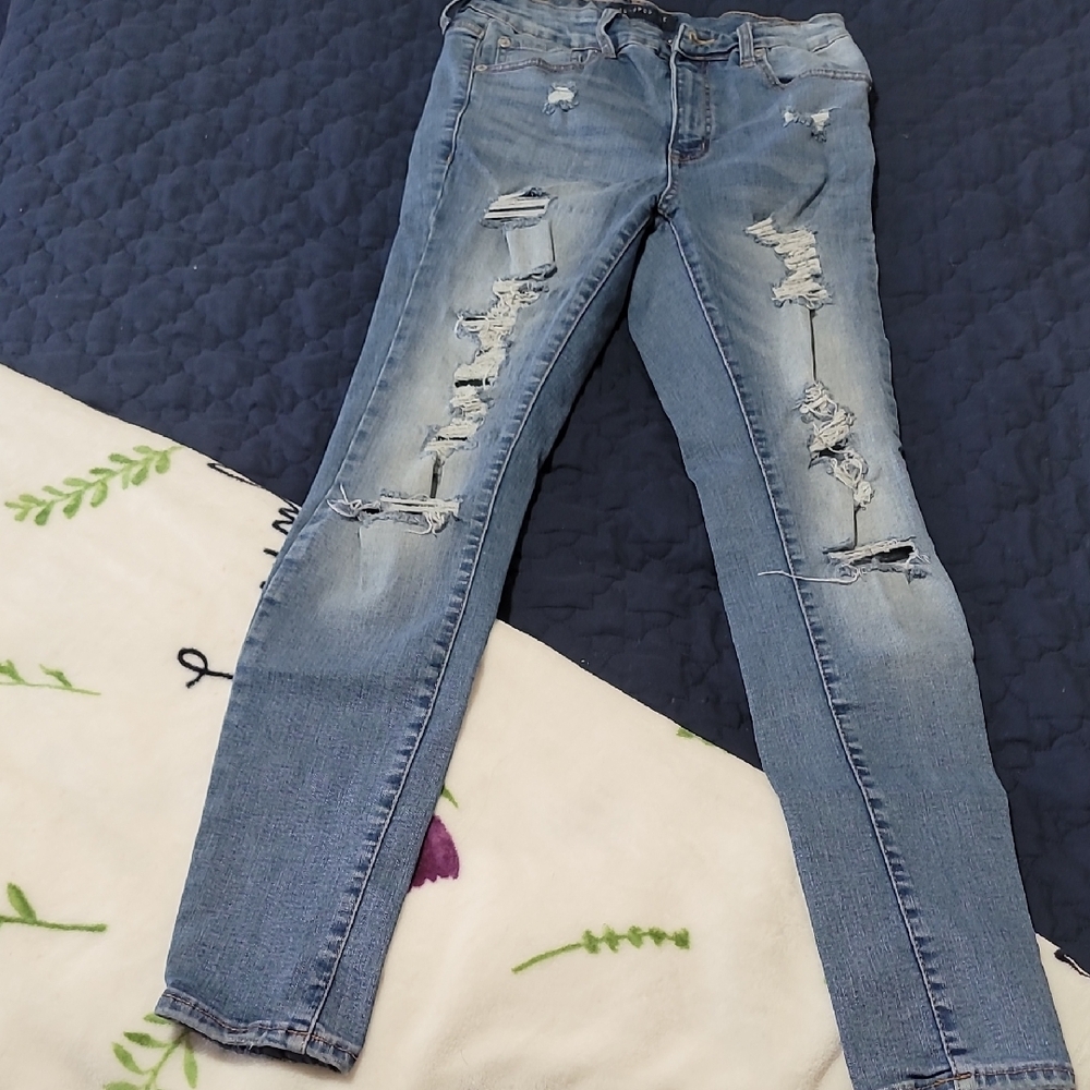 Distressed Blue Women's Jeans